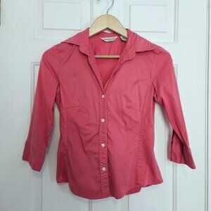 Banana Republic Women's Size Small Tailored Button-up Shirt Pink